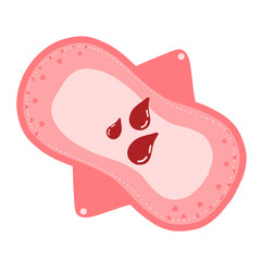Blood Drops on The Period Pad Illustration © Artby