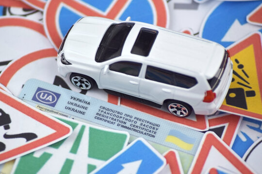 Driving school and driving lessons concept, education concept