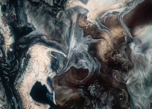 Luxury Dark Granite and Gold Fluid Acrylic Art