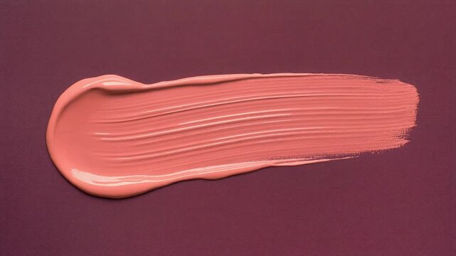 Coral Ridged Paint Stroke Revealing from Right to Left on Burgundy