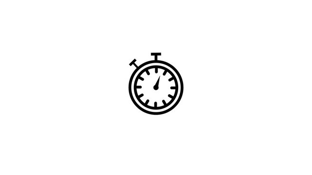 Minimalist stopwatch icon animation: time management and countdown concept timer clock
