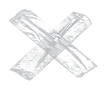PNG Clear tape crossed on black background