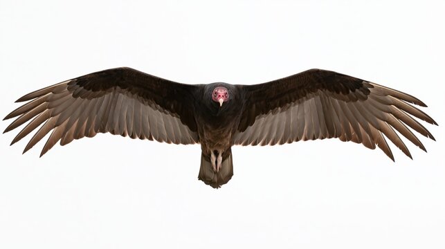 The Majestic Bird in Flight with Wings Outstretched Against White