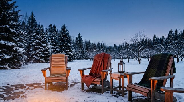 Quiet garden lounge after a winter solstice gathering