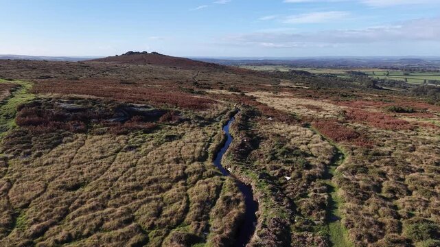 Tors hills and rocky landscape of Dartmoor
