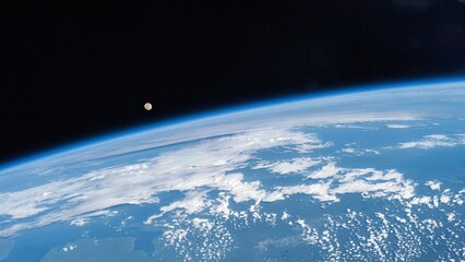 Satellite point of view. Planet Earth's large oceans seen from outer space. NASA Public Domain Imagery © Marcin Janiec