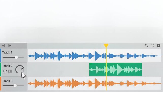Video Editing Software Timeline with Audio Waveforms and Editing Process