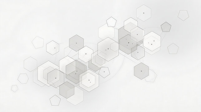Molecular structure abstract tech background. Geometric white background. Vector banner design with hexagons. Science network pattern, connecting lines and dots Medical background, Vector illustration