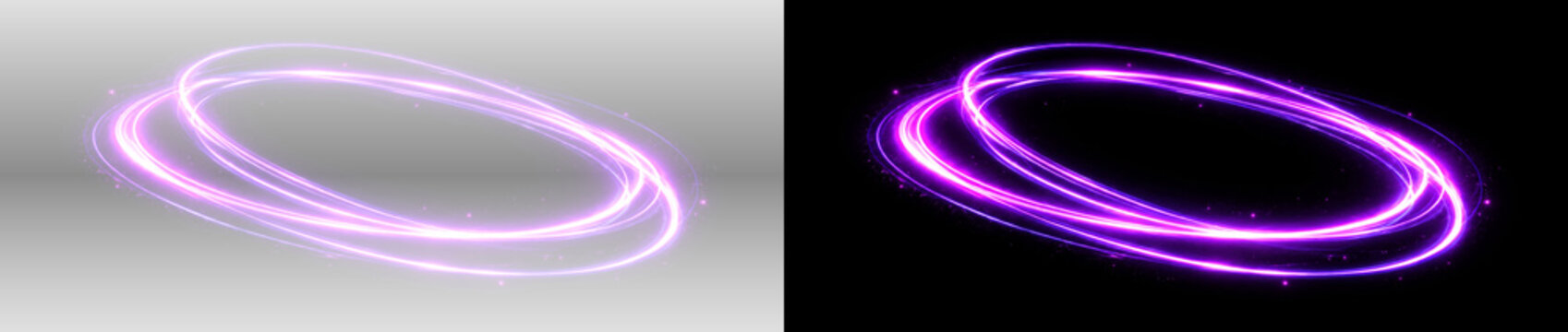 Glowing Purple Neon Light Rings Icon