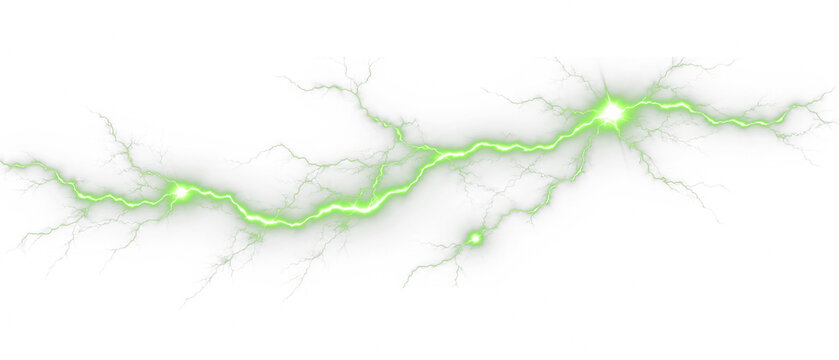 Green Electric Lightning Bolt Energy Icon