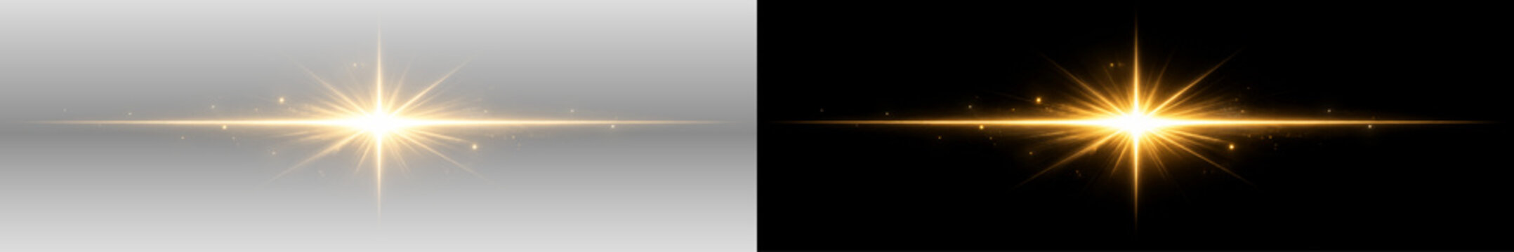 Golden Starburst Light Effect Icons