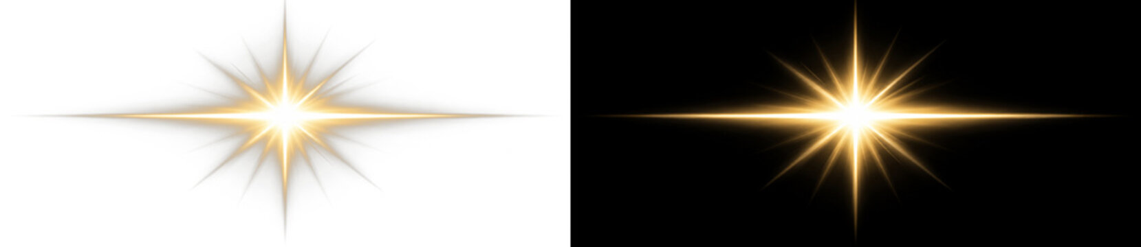 Golden Starburst Light Effect Icons