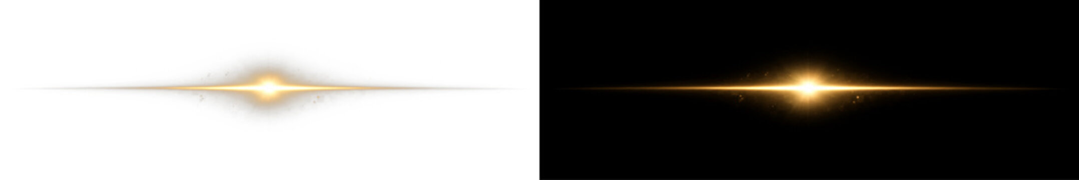 Golden Horizontal Light Flare Effect Icon