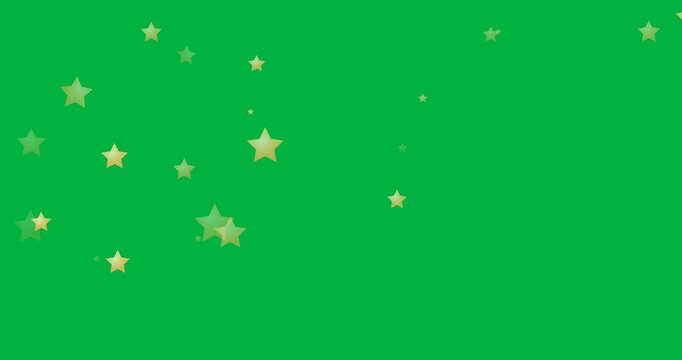 Digital animation of multiple golden stars icons against black background