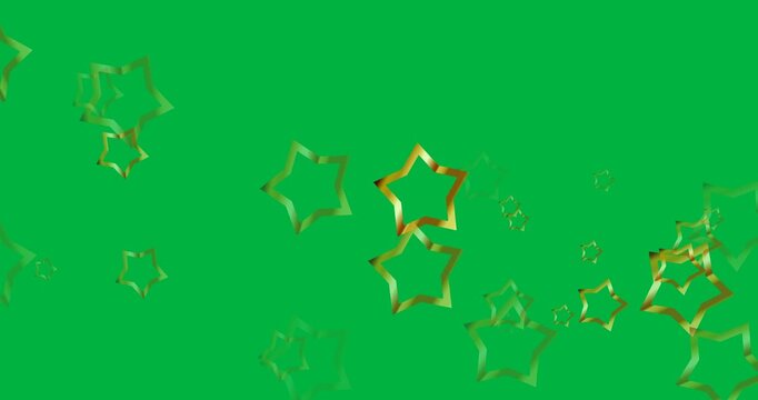 Digital animation of multiple golden stars icons against black background