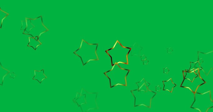 Digital animation of multiple golden stars icons against black background