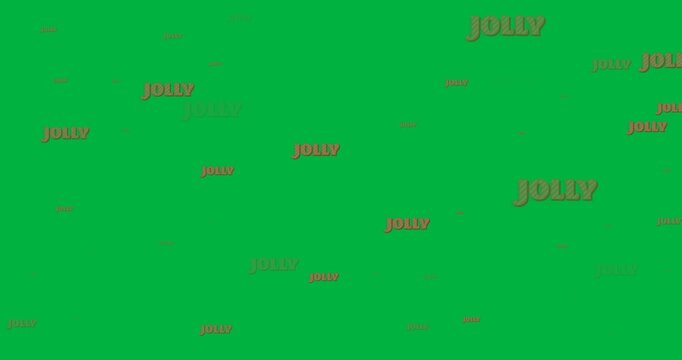 Digital animation of multiple jolly text banners against black background