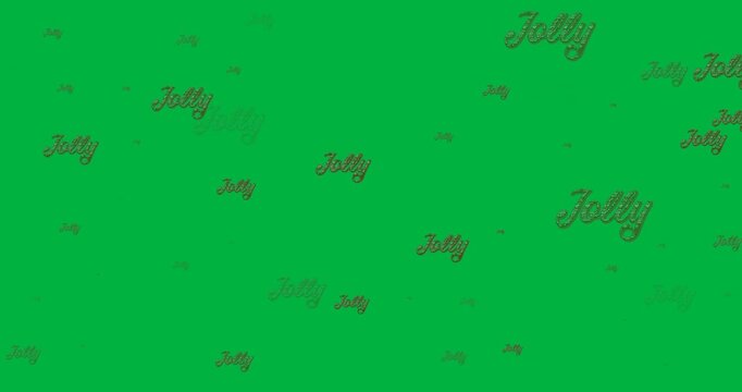 Digital animation of multiple jolly text banners against black background