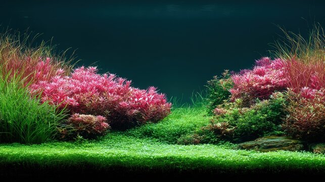 Lush Underwater Aquarium Plants in Vibrant Colors
