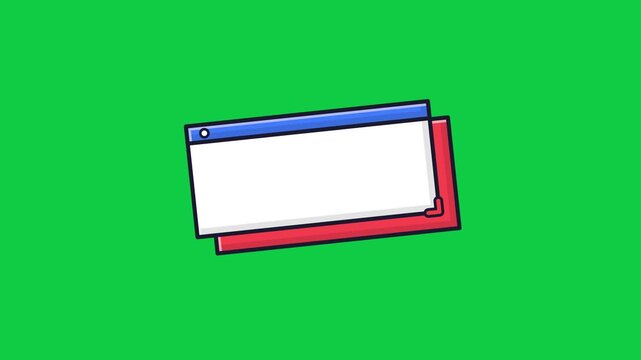 Comic caption box cartoon animation on green screen background loop