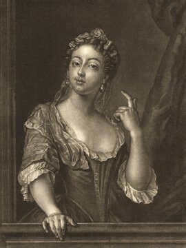 A Venetian courtesan, a woman available for love services in aristocratic or high bourgeois circles, 1739, Venice, Italy, Historic, digitally restored reproduction of an original from the period