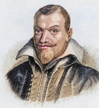 Johannes van Meurs, Meursius, (born 9 February 1579 in Loosduinen near The Hague, died 20 September 1639 in Sor&oslash;) was a Dutch classical philologist and historian. He was the father of the philologist John Meursius, from the book Crabbes Historical Dictionary, 1825, Historical, coloured, digitally restored reproduction from a 19th century original, Record date not stated