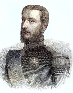 Leopold II, actually Leopold Ludwig Philipp Maria Viktor, 9 April 1835, 17 December 1909, was Duke of Brabant and Prince of Belgium until 1865 and King of the Belgians from 1865 to 1909, digital improved reproduction of an original 19th century print
