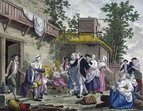 Departure of the Citizens, 1792, France, after Jean-Jacques-Fran&ccedil;ois Le Barbier, Historical, digitally restored reproduction from a 19th century original