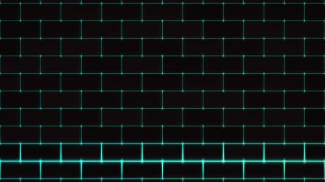 Teal brick grid with bright horizontal light band animation loop