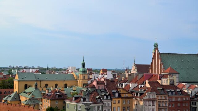 Warsaw old town historic cityscape view