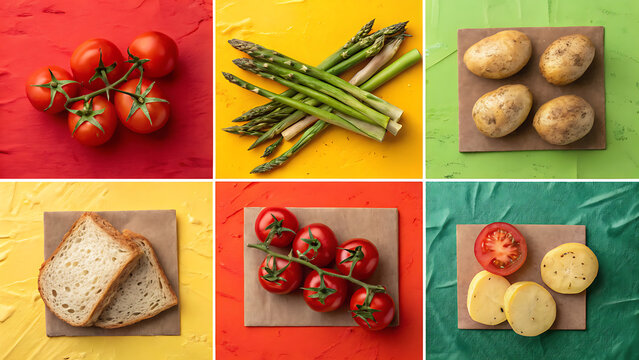 Fresh isolated food clipart set for healthy meal graphics and