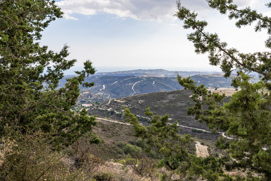 Extraordinary  beauty of the mountainous terrain in center of island in mountain part of Cyprus