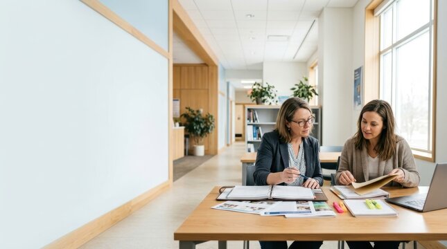 Academic Advisor Helping Adult Learner Plan Studies