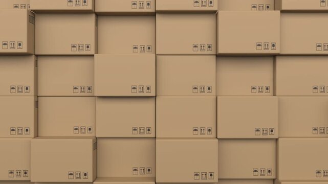 Cardboard boxes on green screen