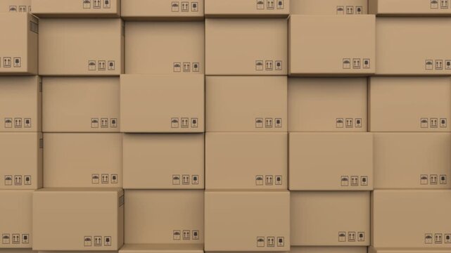 Cardboard boxes on green screen