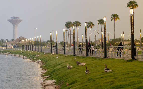 Beautiful Waterfront Park at Al Khobar Corniche Seafront Promenade in Eastern Province Saudi Arabia