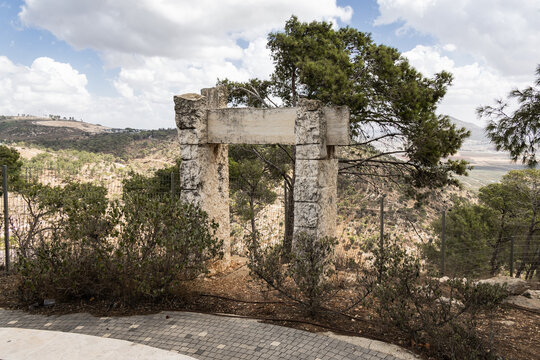 Photo frame carved from stone at Nopark in Nazareth in northern Israel