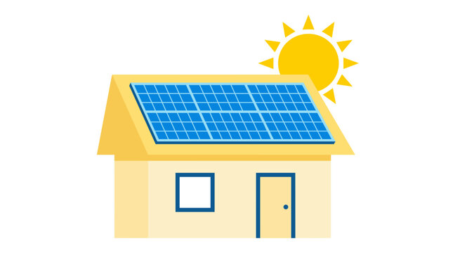 Solar panels on a house roof promoting sustainable living and green alternatives  