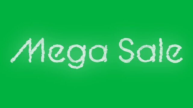 Animation of mega sale text in grey letters in repetition on black background