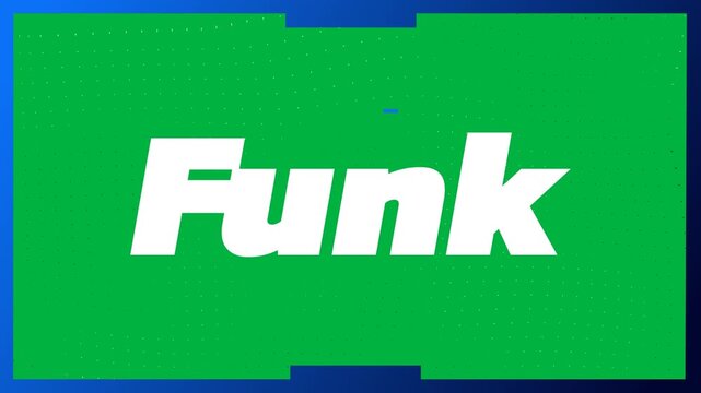 Animation of funk text on black background