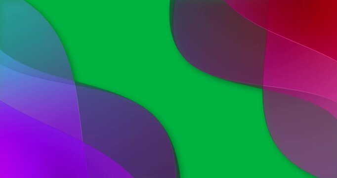 Animation of pink and purple waving layers with copy space on black background