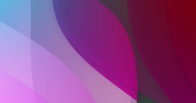 Animation of pink and purple waving layers with copy space on black background