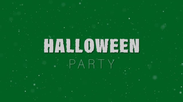Animaion of halloween text and specs on grey background
