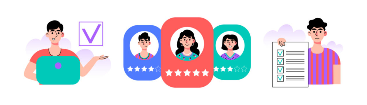 Customer Feedback Rating and Checklist Set