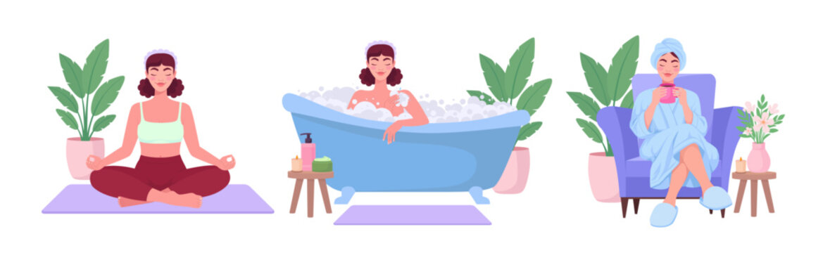 Self Care Meditation Bath and Spa Woman Set