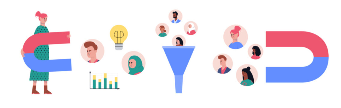 Customer Acquisition Funnel and Lead Generation Concept