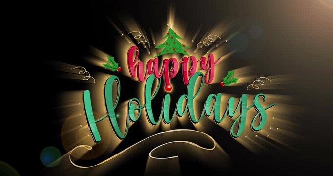 Animation of christmas season's greetings on christmas decorations
