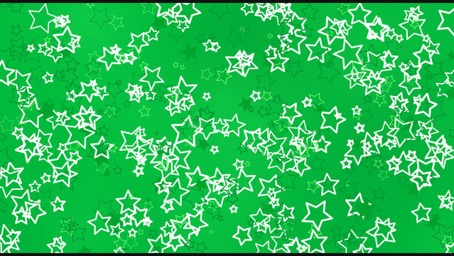 Green abstract background with scattered white stars, festive and sparkling, perfect for holiday decorations, party invitations, and New Year's celebrations