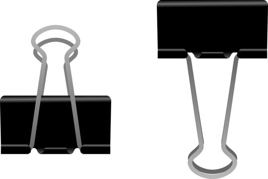 Document Organization Binder Clip. Black Paper Fastener with Metal Handles for Office Filing and Stationery