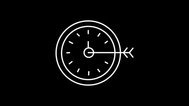 The concept of 'time allocated for a specific purpose' and 'target completion deadline. goal deadlines and specific schedules. 2D animation with 4K resolution and alpha channel.